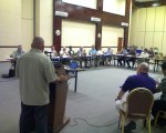 Mayor Kelen addresses the delegation from DOE regarding Bikini Atoll
